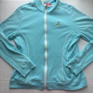 Masters Magnolia Lane Teal Full Zipper Jacket size L Pima Spandex